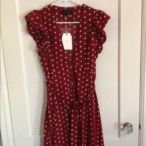 Maxi polka dot red dress